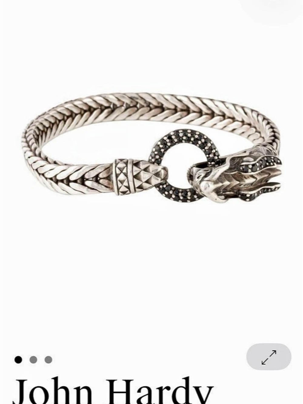 John Hardy Legends Naga Black Sapphire Circle Clasp Bracelet